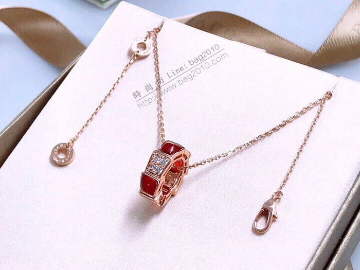 Bvlgari飾品 寶格麗蛇骨項鏈 紅瑪瑙項鏈  zgbq3004